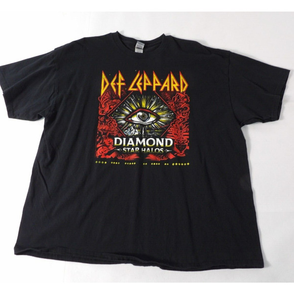 Def Lepard 2XL 2022 Concert Tee Shirt The Stadium Tour Diamond Star Halos - Picture 1 of 11